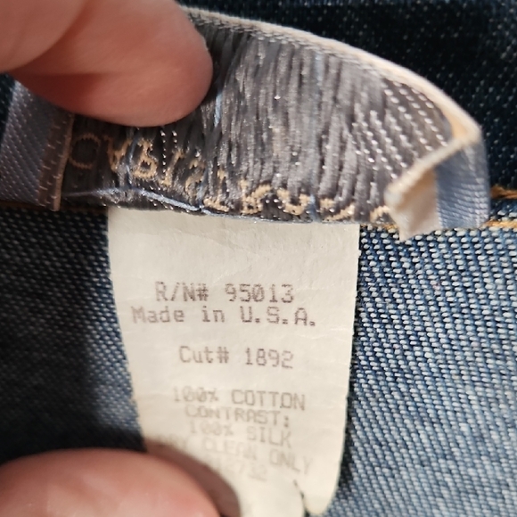 Capistrano Denim Jacket with Gold and Floral Silk Accents 2X - Picture 4 of 10